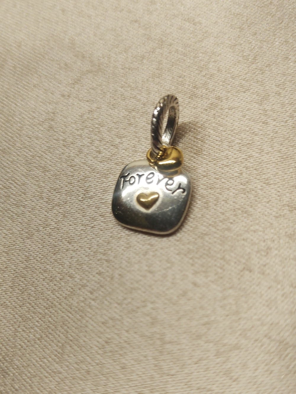 Brighton Friends Forever Charm Two Tone Silver And Gold Dangle Heart - Picture 8 of 8